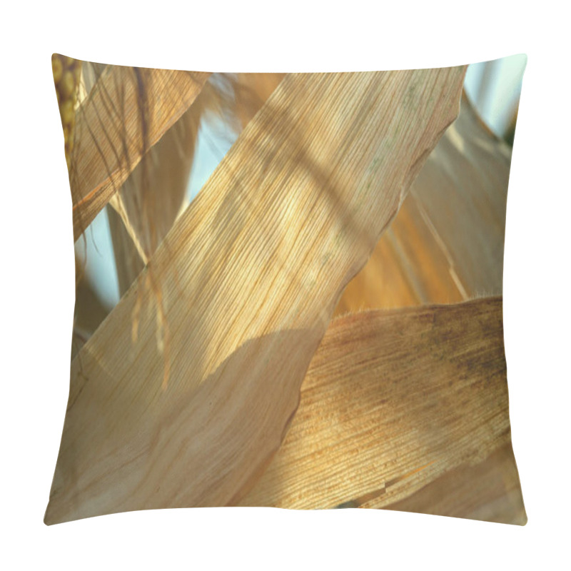 Personality  Dry Leaves Of Corn On A Sunny Autumn Day.Abstract Organic Art . Pillow Covers