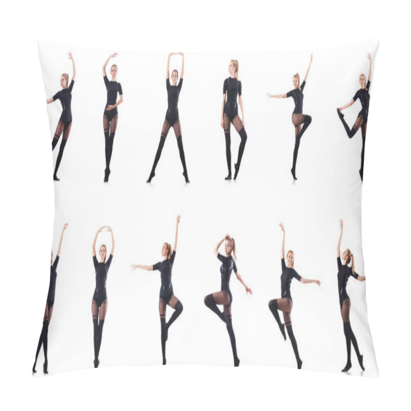 Personality  Woman Dancing Isolated On The White Pillow Covers