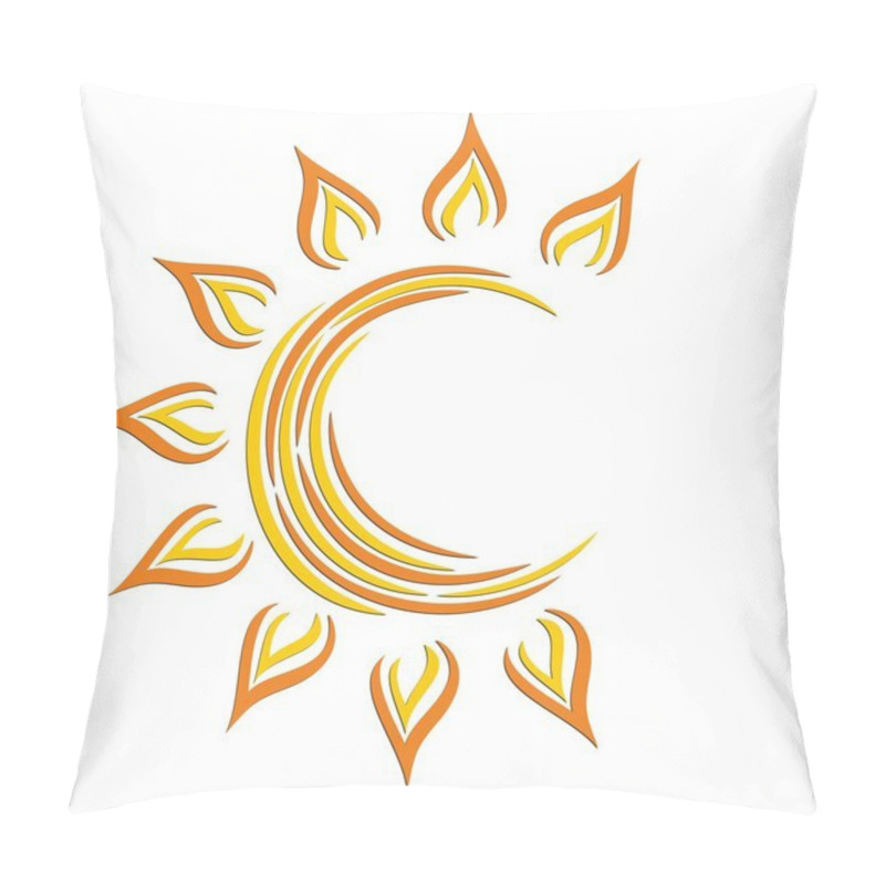 Personality  Logo Of Bright Sun. Pillow Covers