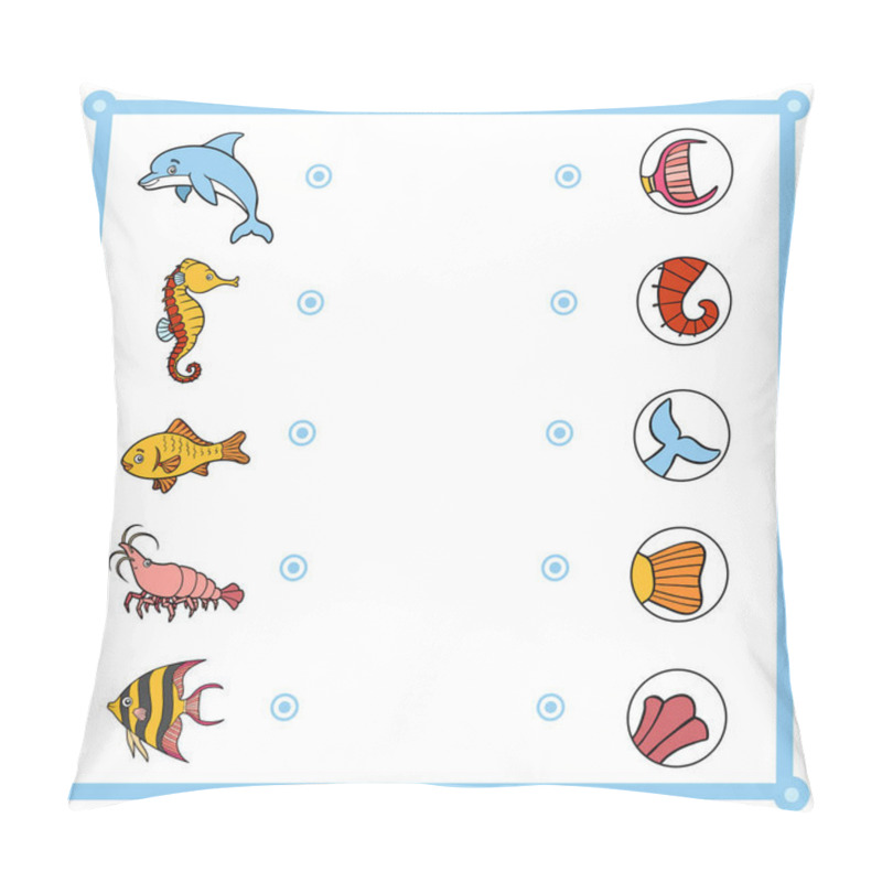 Personality  Matching Game, Education Game For Children. Find The Right Parts, Set Of Cartoon Animals. Pillow Covers