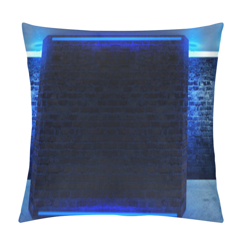 Personality  Empty Room With Old Brick Walls, Large Windows, Dark Room, Sunlight. Illumination Of The Room. 3D Illustration Pillow Covers