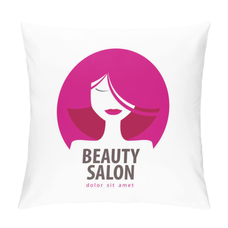 Personality  Beauty Vector Logo Design Template. Cosmetic, Makeup Or Girl, Woman Icon Pillow Covers