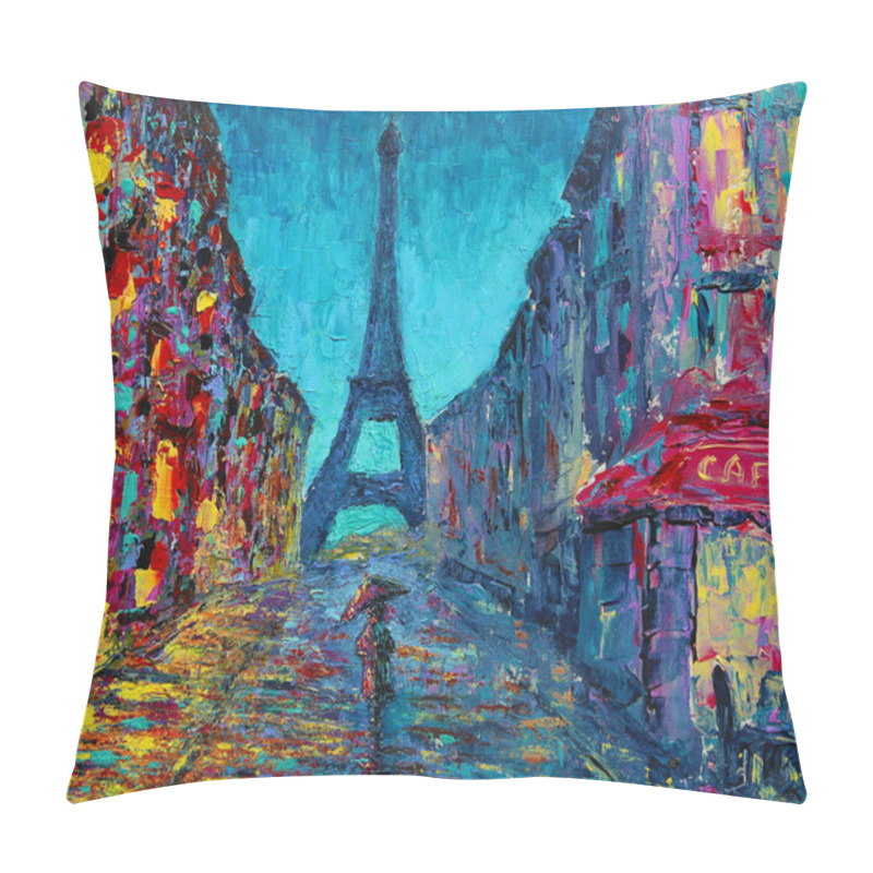 Personality  Paris Street Art Painting Pillow Covers