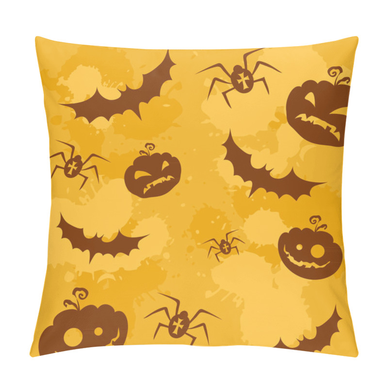 Personality  Halloween Pumpkins, Bats And Spiders Seamless Background Pillow Covers