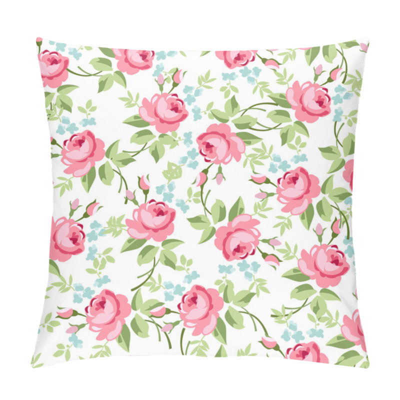 Personality  Seamless Floral Pattern With Little Red Roses Pillow Covers