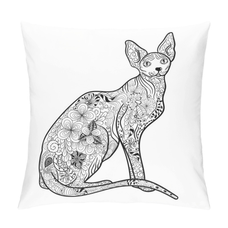 Personality  Cat Sphynx Doodle Pillow Covers