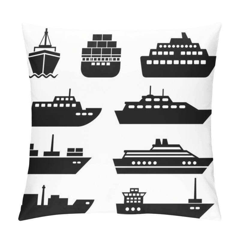 Personality  Ship And Boat Icons Pillow Covers