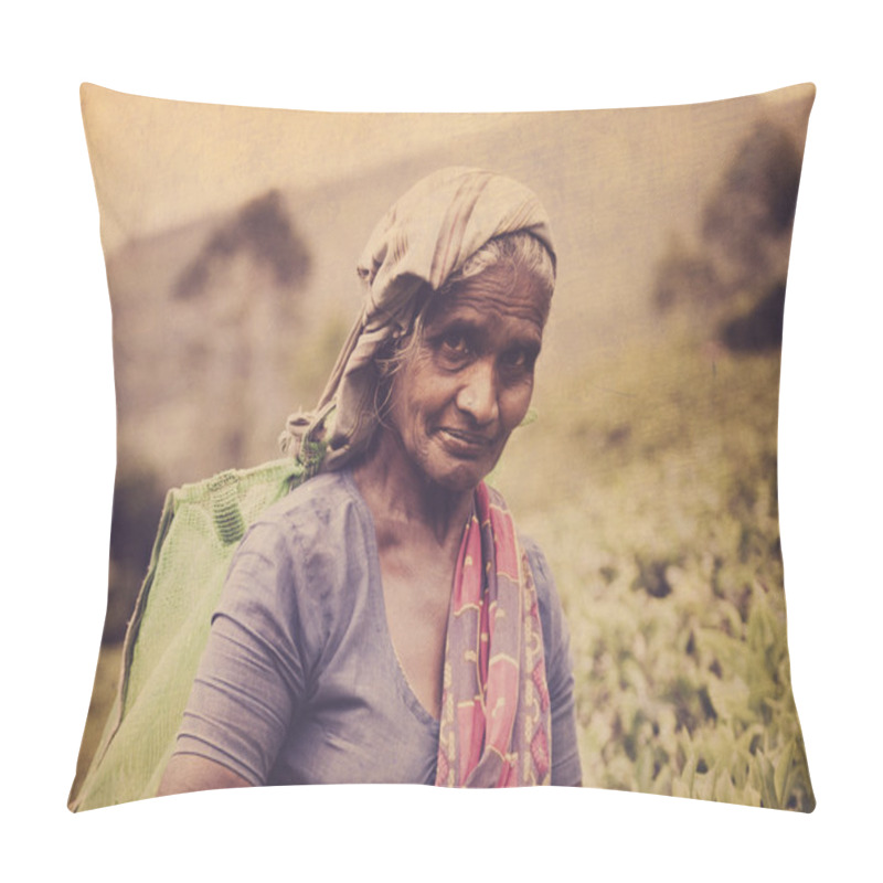 Personality  Woman Picking Tea Leaves Concept Pillow Covers