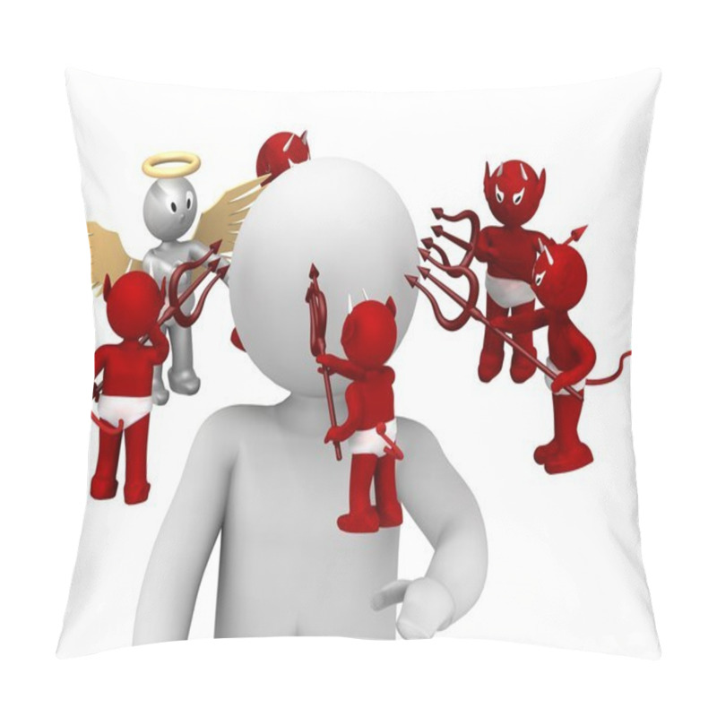 Personality  Angel Against Devil, Good And Evil Pillow Covers