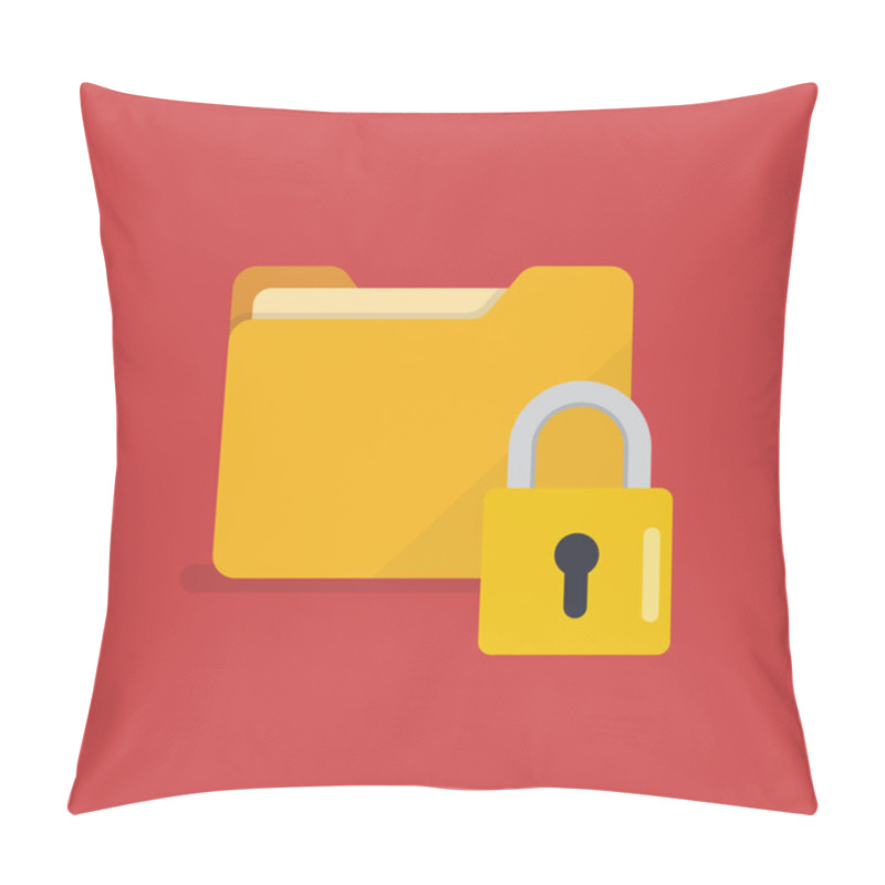 Personality  Lock Folder Icon. Malware Concept Vector Illustration Pillow Covers