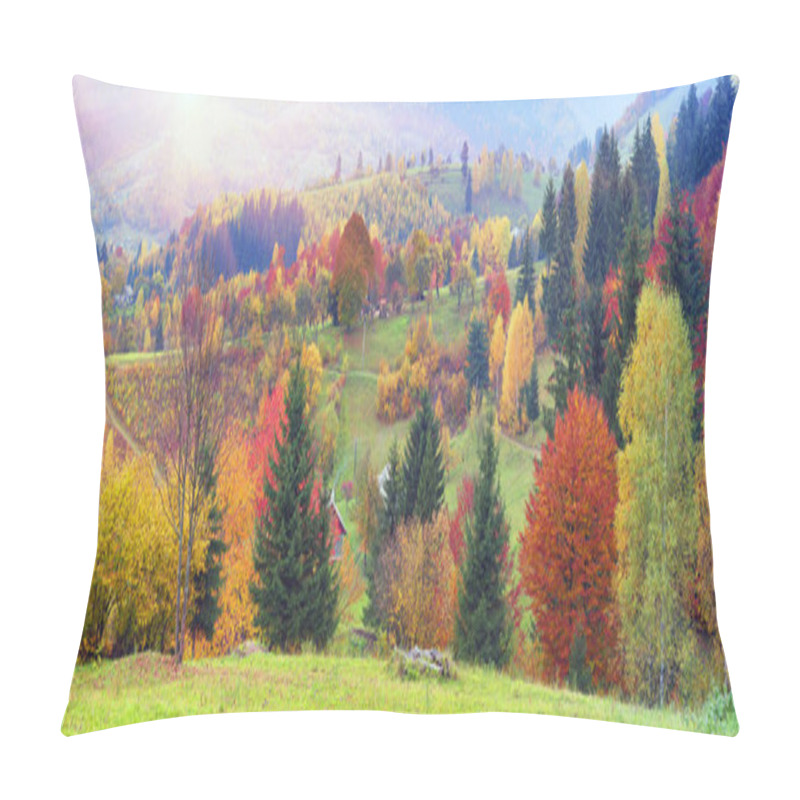 Personality  Mountain Village In Autumn Pillow Covers