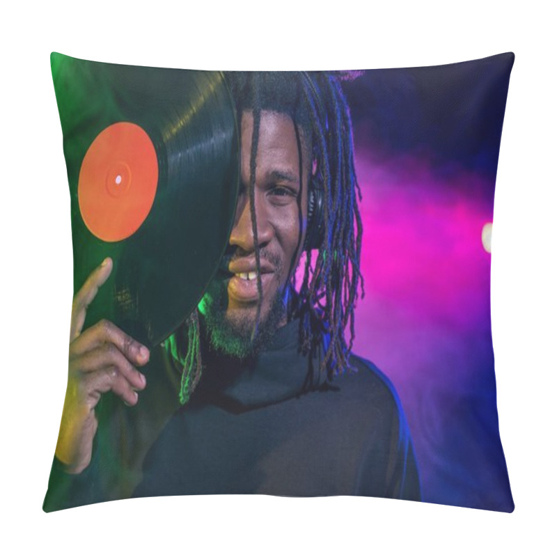 Personality  African American DJ With Vinyl Pillow Covers