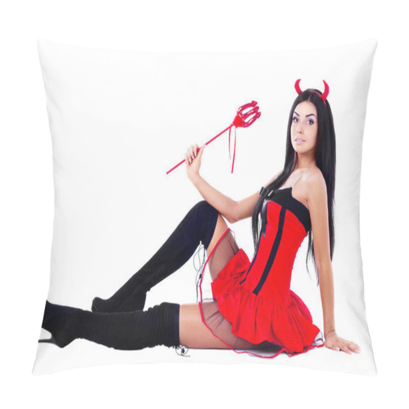 Personality  Woman Dressed As An Imp Pillow Covers