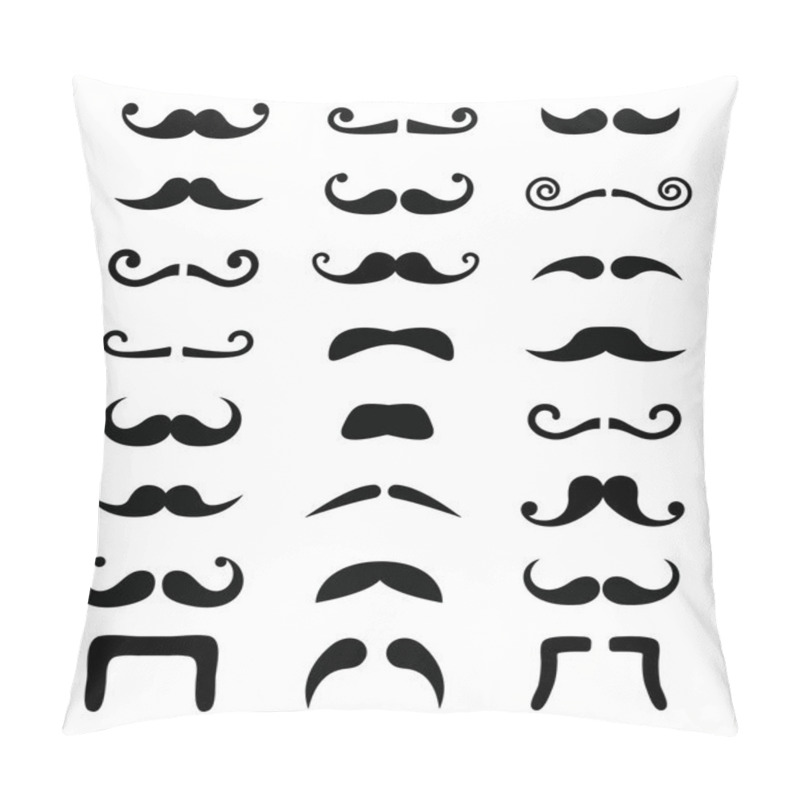 Personality  Moustache Icons Isolated Set Pillow Covers