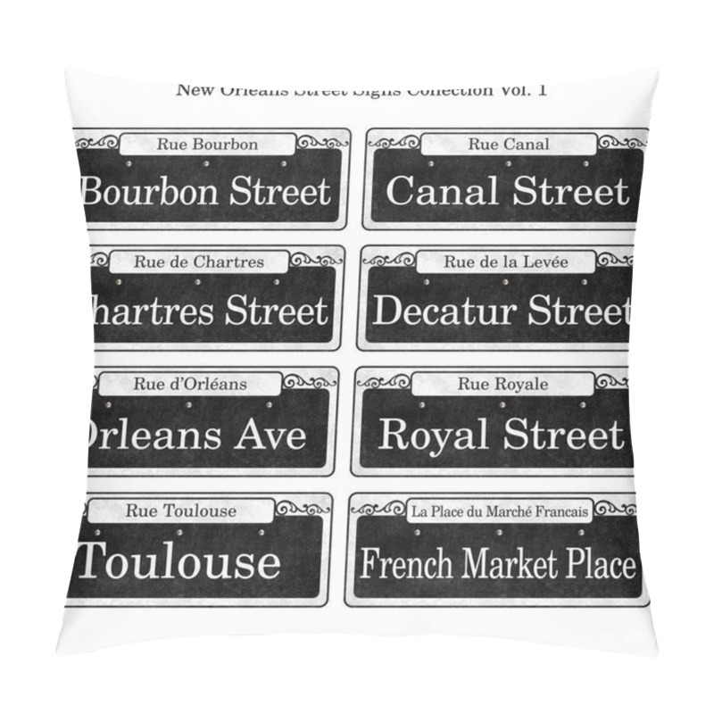 Personality  New Orleans Louisiana French Quarter Traditional Street Signs Pillow Covers