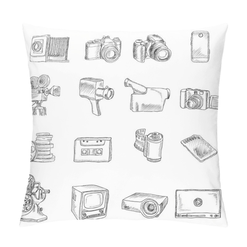 Personality  Photo Video Doodle Icons Pillow Covers