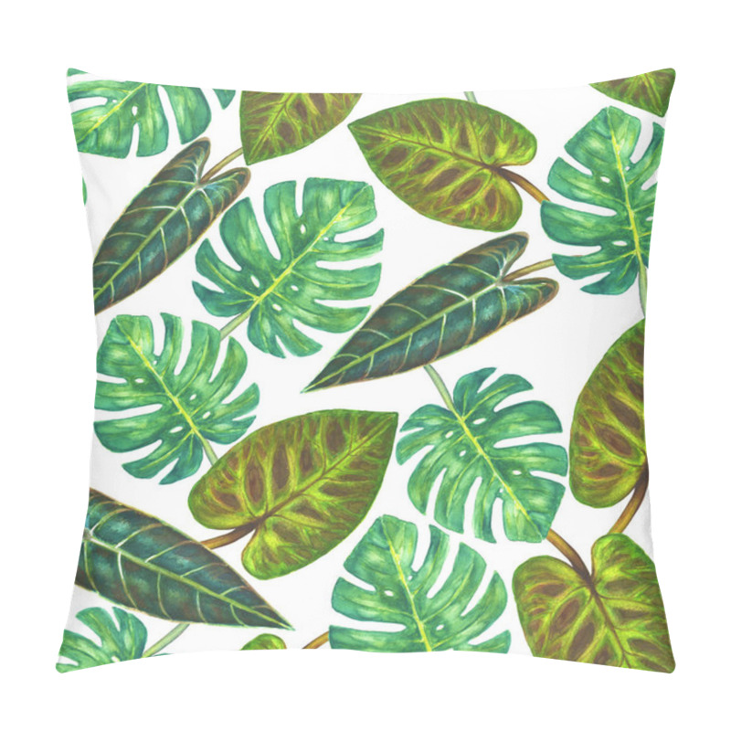 Personality  Tropical Green Plants Background Pillow Covers