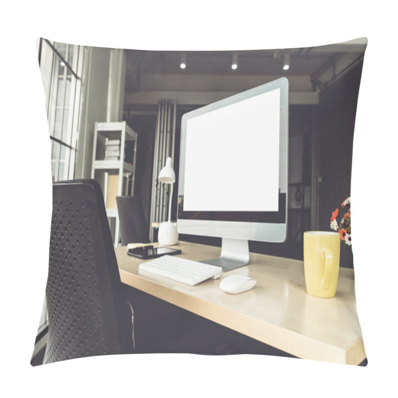 Personality  Empty Computer Monitor Screen For Design Mock Up Template Pillow Covers