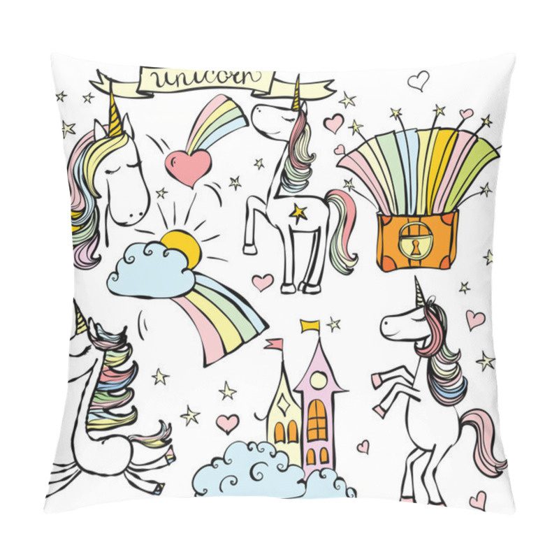 Personality  Poster With Stylish Unicorns Pillow Covers