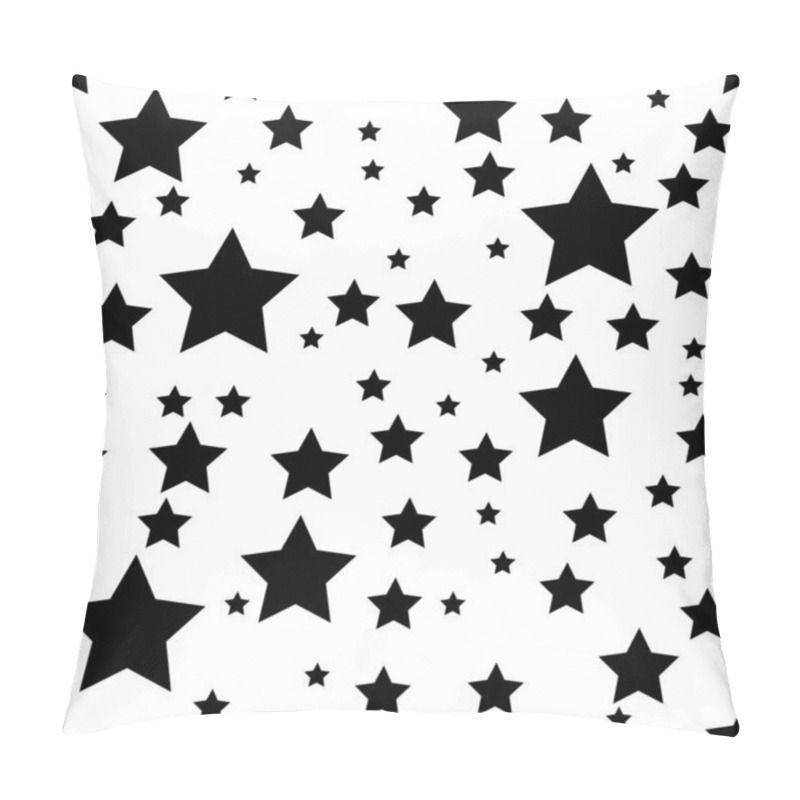 Personality  Abstract Seamless Wallpaper Stars Black With White Background Texture Vector Illustration   Pillow Covers