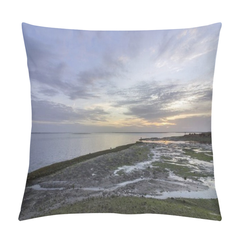 Personality  Sunset Seascape Of Olhao Salt Marsh Inlet Waterfront To Ria Formosa Natural Park Pillow Covers