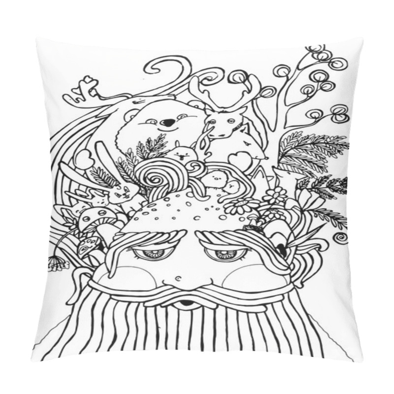 Personality  Forest Doodle Daddy With Animals Pillow Covers