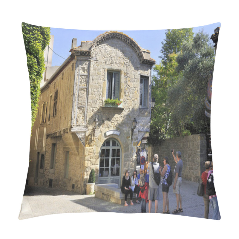 Personality  Medieval House In An Alley Of The Fortified City Of Carcassonne Pillow Covers