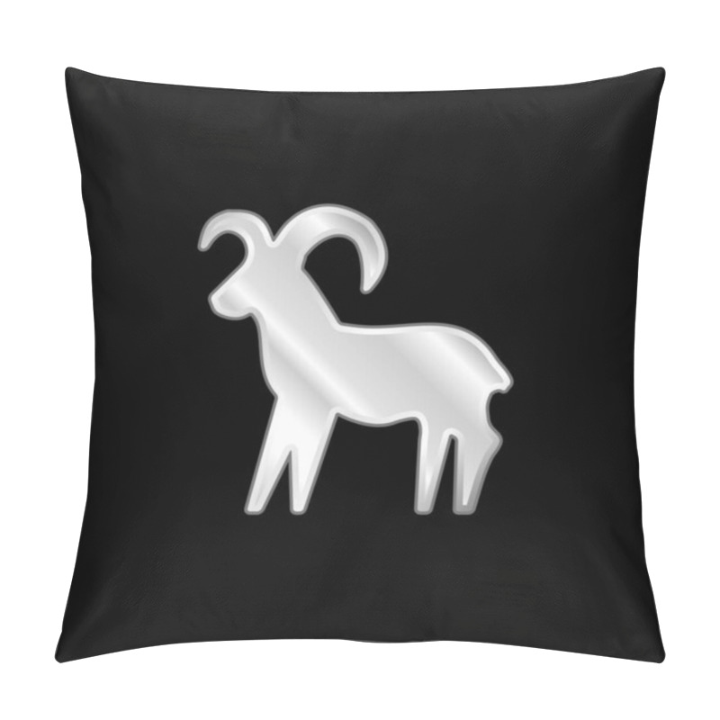 Personality  Aries Sign Silver Plated Metallic Icon Pillow Covers