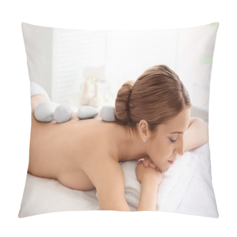 Personality  Young Woman Having Massage Pillow Covers