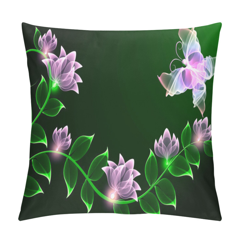 Personality  Transparent Flowers And Butterfly Pillow Covers