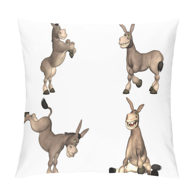 Personality  Donkey Cartoon Pack - 1of2 Pillow Covers