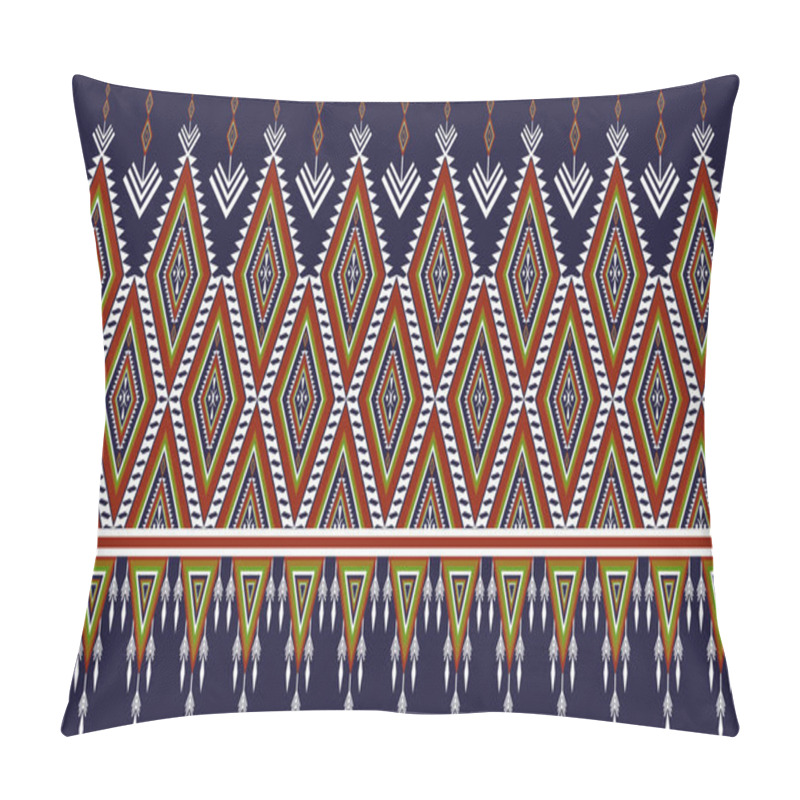 Personality  Ethnic Traditional Pattern Motifs. Embroidery Style Abstract Aztec Ornamental Geometric Tribal Seamless Design For Background Textile Wallpaper Fabric Clothing Batik Sarong. Vector Illustration Pillow Covers