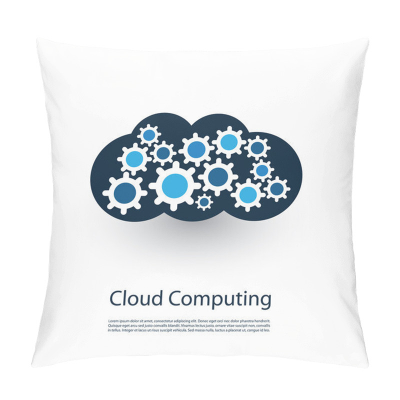 Personality  Cloud Computing And Networks Concept, Technology Company Logo Design With Gears Inside Pillow Covers