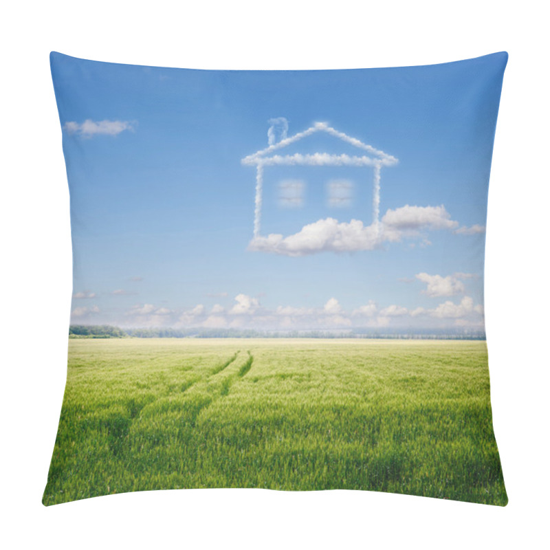 Personality  Green Field And Blue Sky Pillow Covers