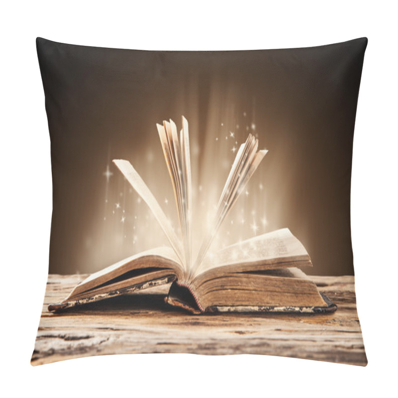 Personality  Old Book On Wooden Table Pillow Covers