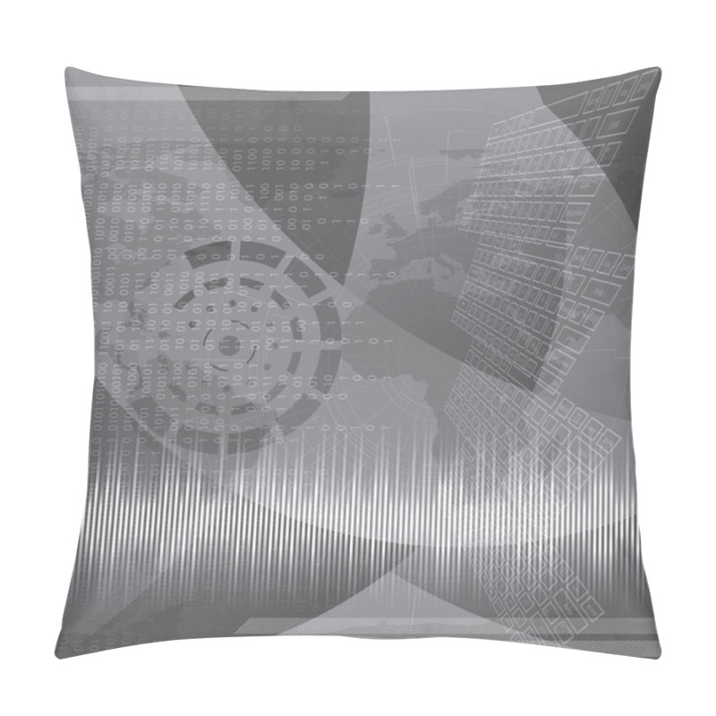 Personality  Abstract Tech Binary Background Pillow Covers