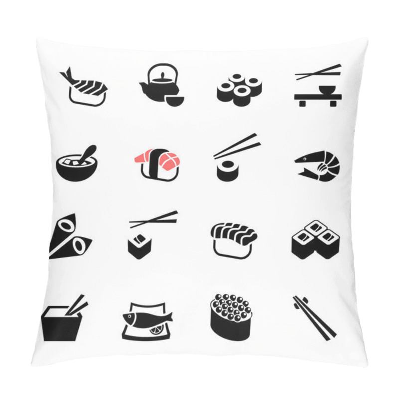 Personality  Japanese Food Sushi Collection. Web Icon Set Pillow Covers