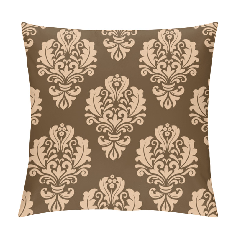 Personality  Repeat Floral Motifs On A Brown Background Pillow Covers