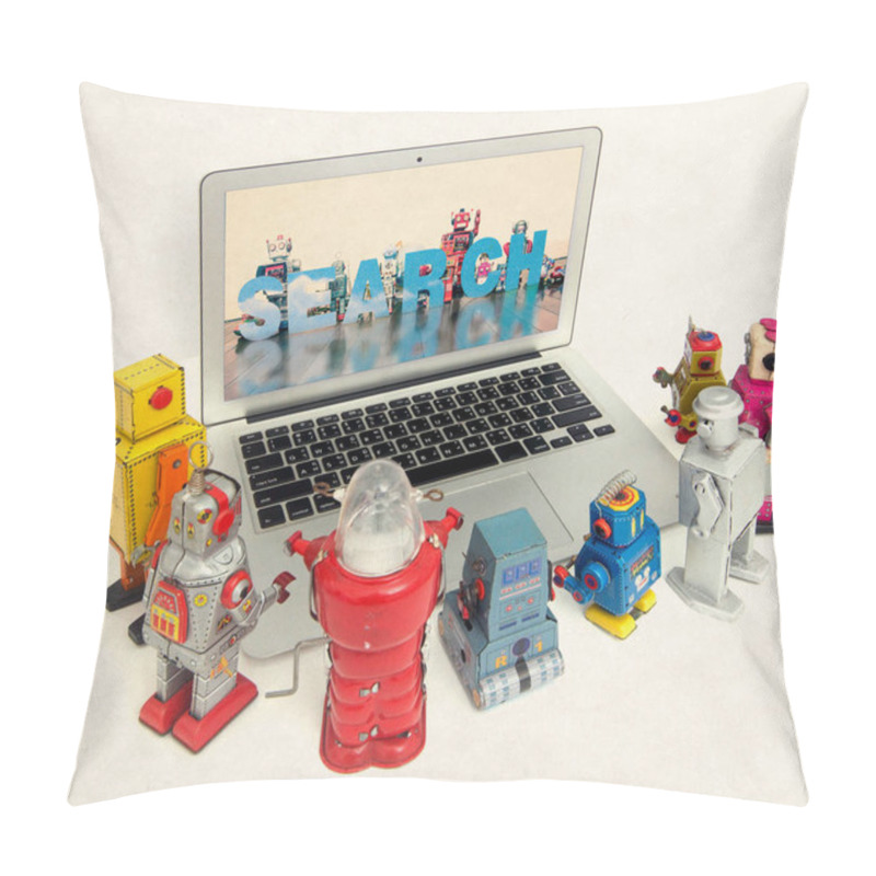 Personality  Robot Kids  Learn About Cloud Computting  Isolated  Pillow Covers