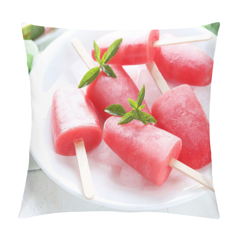 Personality  Watermelon Popsicles  With Ice And Mint Pillow Covers