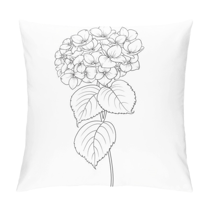 Personality  Blooming Flower Hydrangea. Pillow Covers