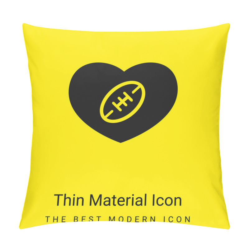 Personality  American Football Heart Minimal Bright Yellow Material Icon Pillow Covers