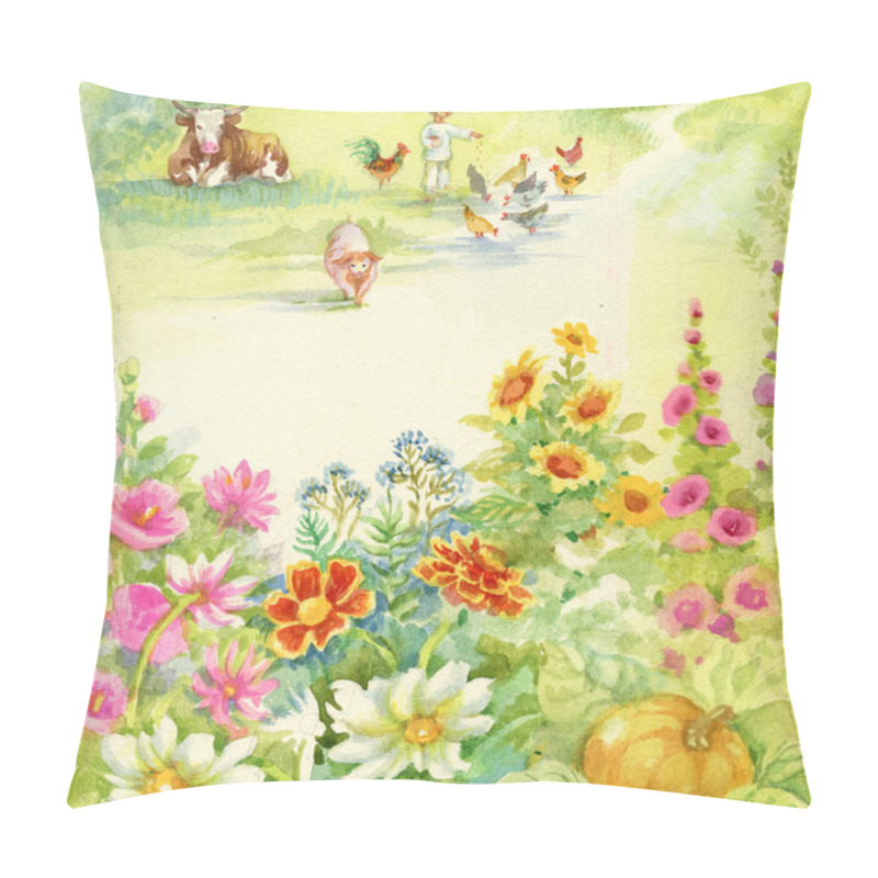 Personality  Little Boy Feeding Farm Animals Pillow Covers