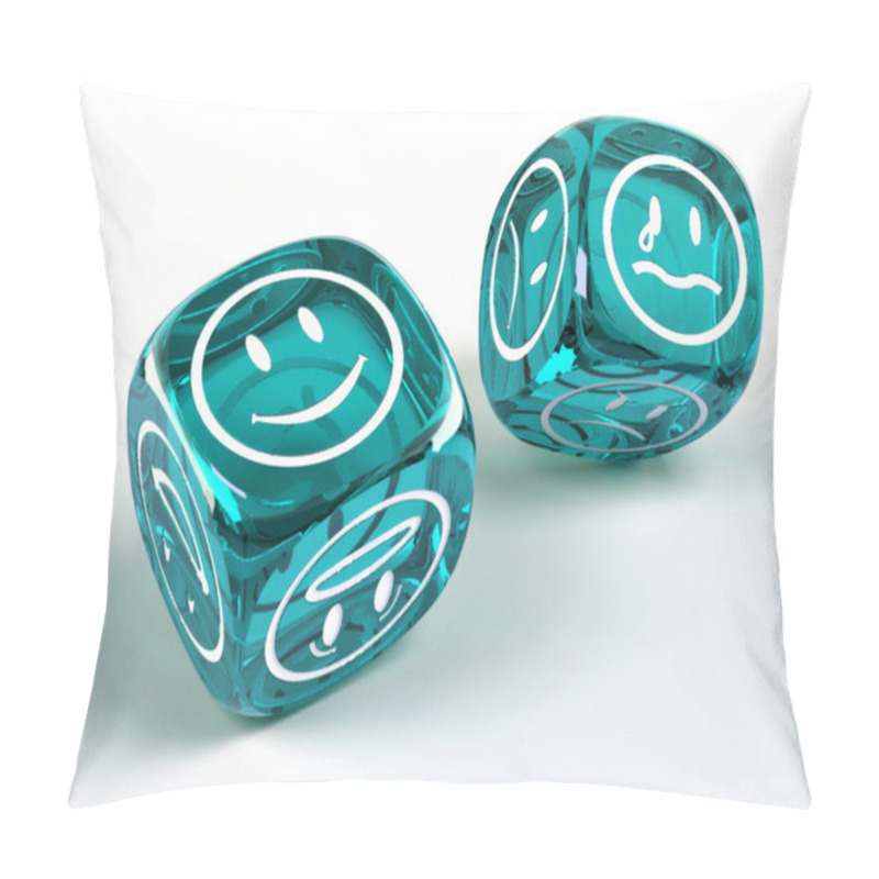 Personality  Dice With Different Emotions On Faces Pillow Covers