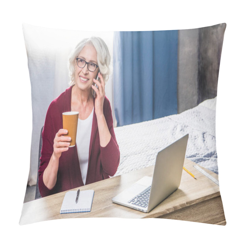 Personality  Woman Talking On Smartphone   Pillow Covers