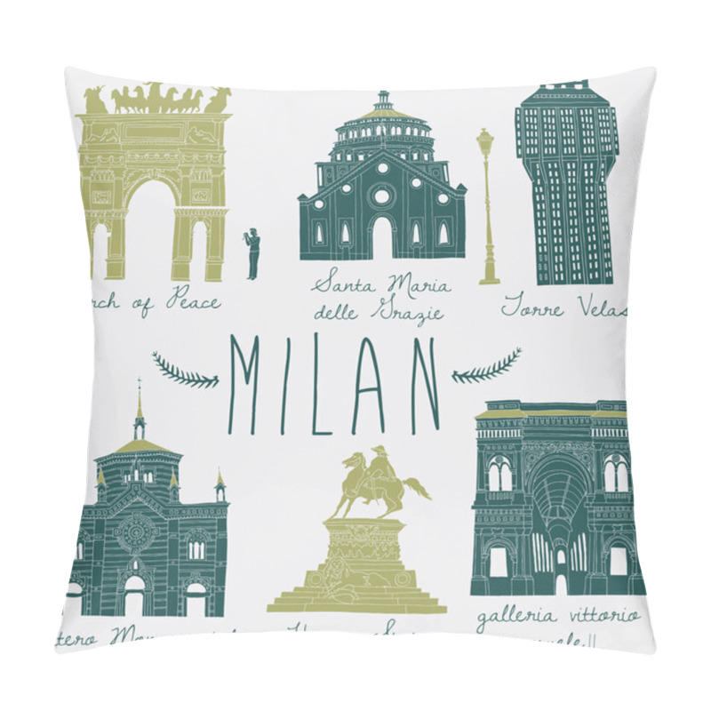 Personality  Milan Landmarks And Monuments Pillow Covers