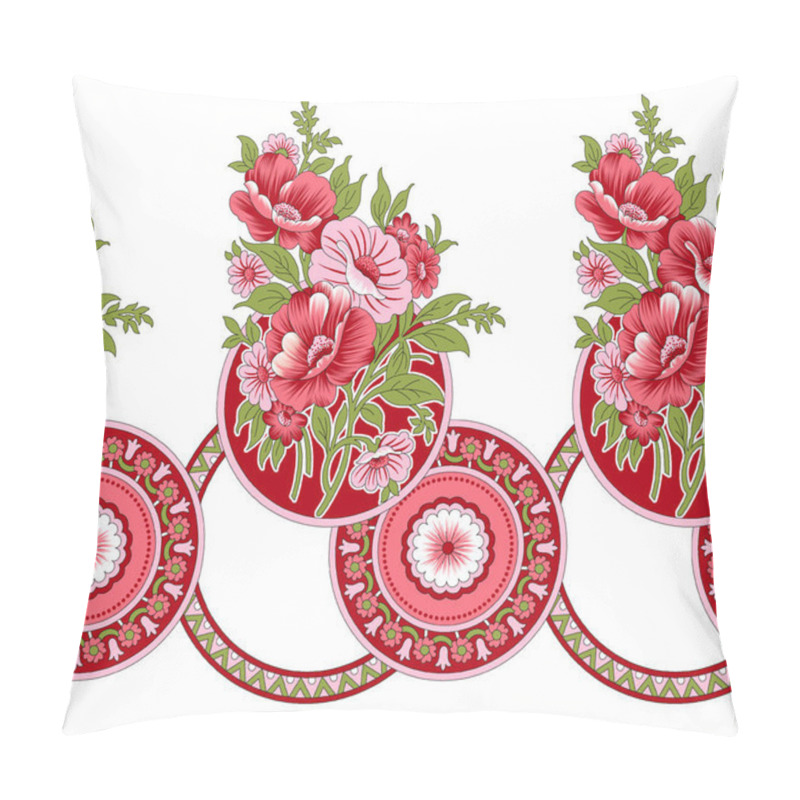 Personality  Seamless Floral Border Design With Traditional Asian Design Elements Pillow Covers