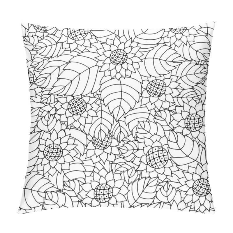 Personality  Hand Drawn Zentangle Flower Ornament For Adult Anti Stress Pillow Covers