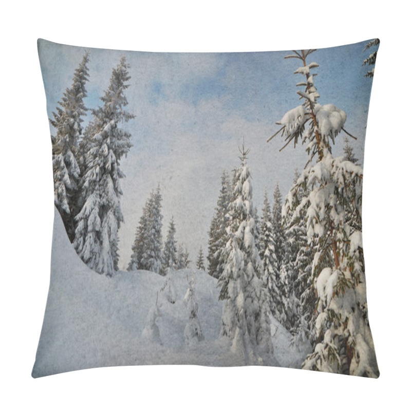 Personality  Winter In The Mountain Forest Pillow Covers