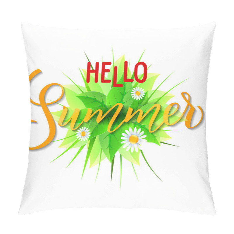 Personality  Summer Flower And Herbal  Bouquet  And Original Hand Lettering H Pillow Covers